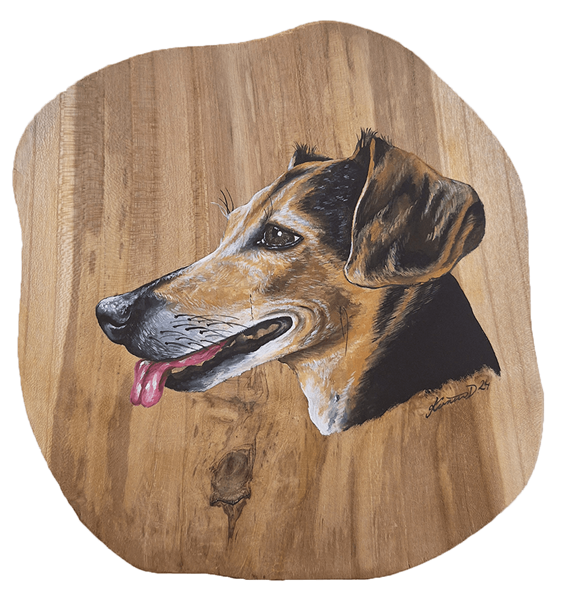 Elinka - malba akrylem na dřevo