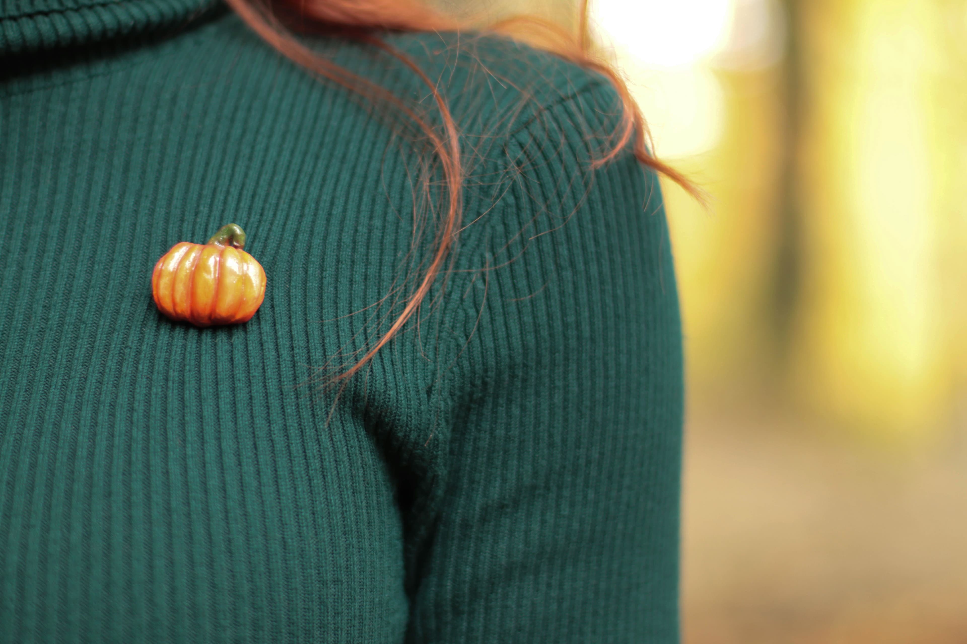 Dýně - keramická brož