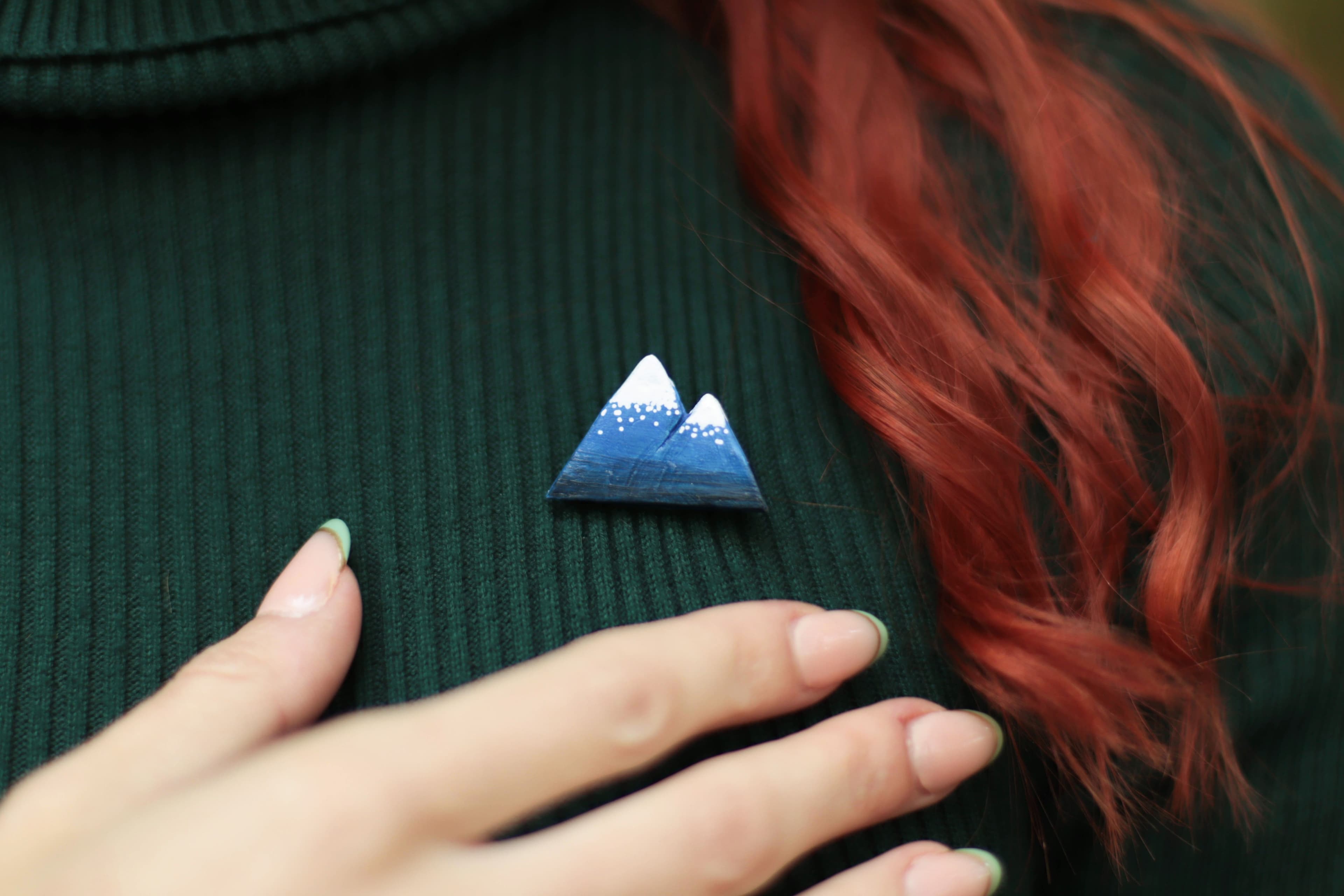 Modré hory - keramická brož